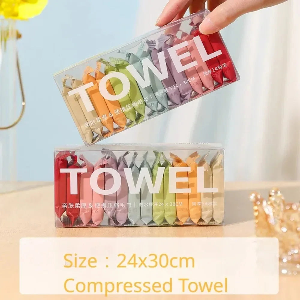 Disposable Compressed Travel Face Towels | 100% Cotton 7 & 14 Pack