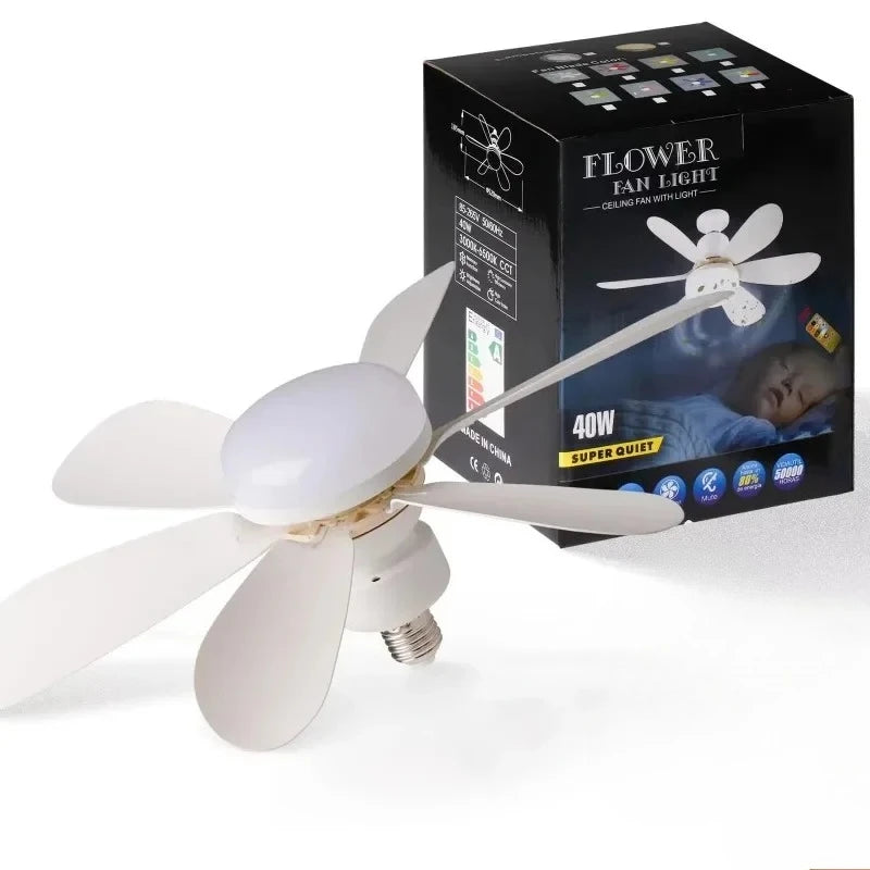 E27 LED 30W Ceiling Fan Light with Remote Control & Dimmer