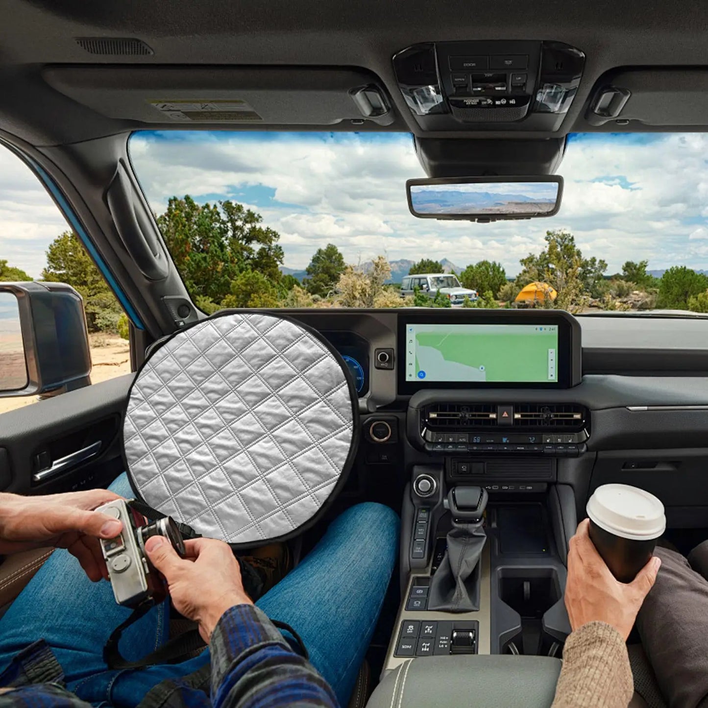 43cm Aluminum Foil Steering Wheel Sun Cover | Universal Fit