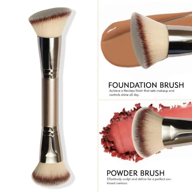 Dual-Ended Foundation Brush Double-Ended Powder Blush Concealer Brush Contour Brush Blush Brush Makeup Brush Professional Peaceful Pleasures Health and Wellness