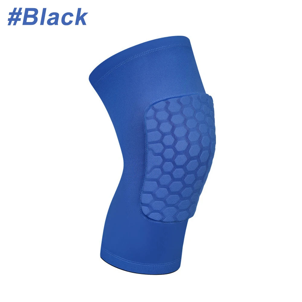 Honeycomb Knee Pad Compression Sleeve for Basketball & Sports Knee Compression Sleeve Peaceful Pleasures Health and Wellness Blue M