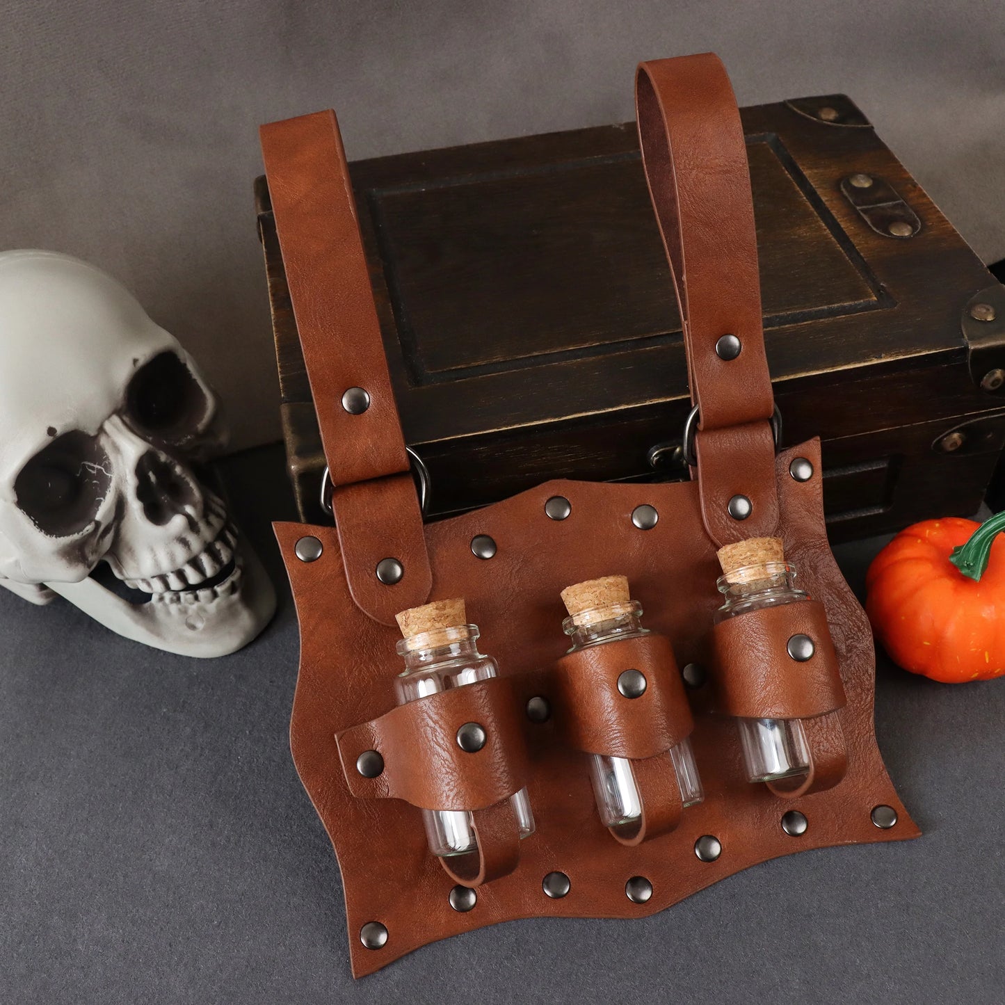 Wizard Witch Dark Magic Potion Bottle Glass Vial Holder Pirate
