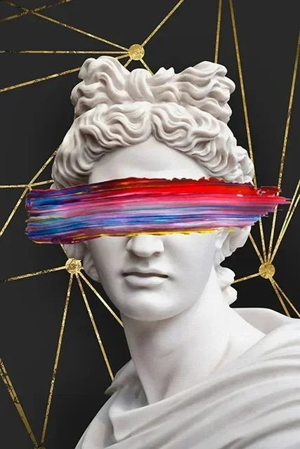Statue of David Graffiti Art Canvas Print | Street Wall Art
