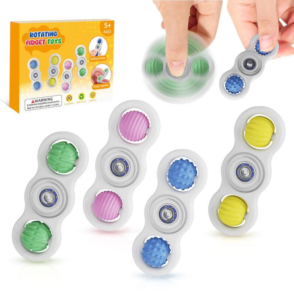 Fidget Silicone Sensory Toy Rotating Rolling Gyroscope Decompression Toy For Anxiety Relief Sensory Autism Toys Peaceful Pleasures Health and Wellness