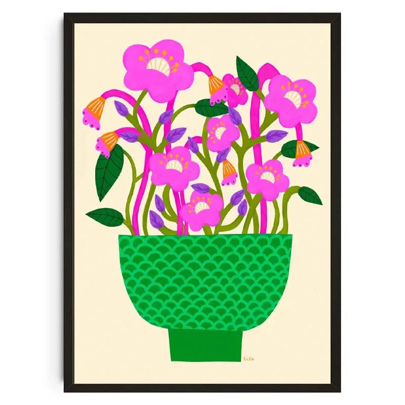(1pc frameless)Pink Flower Market Vase Floral Plant Cute Wall Art Canvas Painting Nordic Posters And Prints Wall Picture For Peaceful Pleasures Health and Wellness 11 30x40cm Unframed