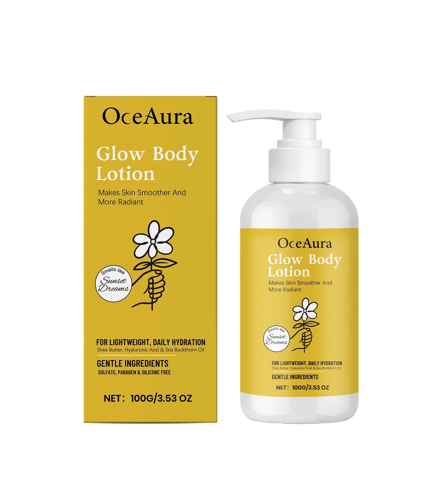 Glowing Body Lotion Rejuvenation Hydrating Firming Brightening Smoothing Even Skin Tone Improve Roughness Soothing Body Lotion Peaceful Pleasures Health and Wellness 100g boxed