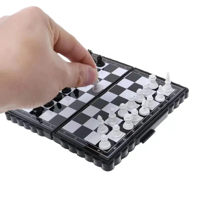 Mini Magnetic Chess Set for Kids - Portable Folding Plastic Chessboard Outdoor Friendly Travel Board Game Peaceful Pleasures Health and Wellness