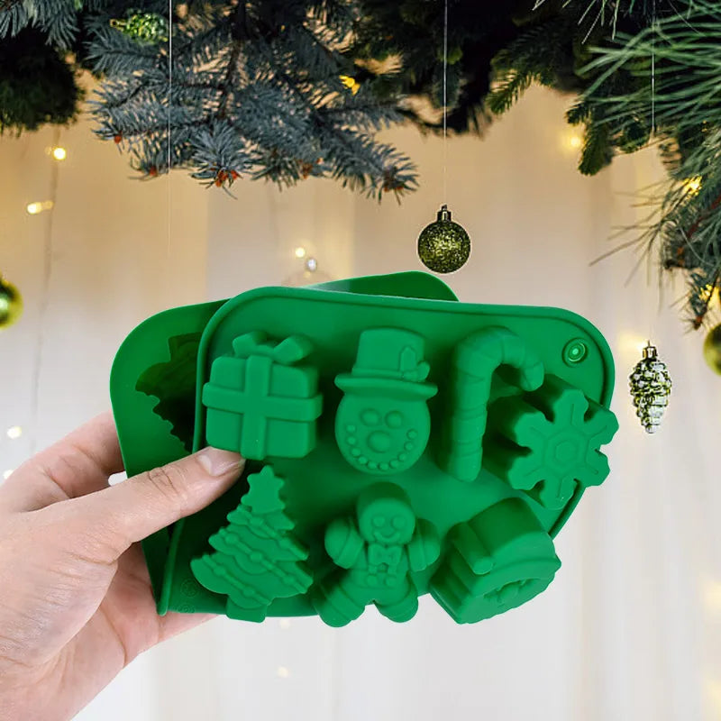 Christmas Themed Silicone Chocolate Mold Handmade Candy Mold DIY Silicone Soft Mold Christmas Silicone Chocolate Mold Practical Peaceful Pleasures Health and Wellness