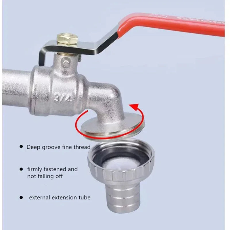 1PC Durable IBC Tank Tap Adapter S60*6 Coarse Thread to 1/2'' 3/4'' Connector Replacement Valve Garden Home Valve Fitting Faucet Peaceful Pleasures Health and Wellness