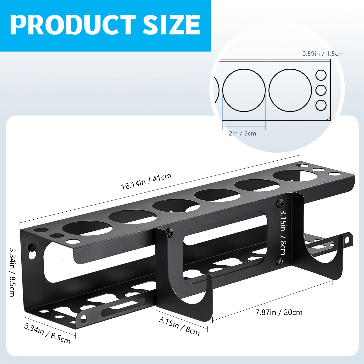 Caulking Gun Storage Rack, Sealant Tube Holder - Wall-Mounted Organizer with Recessed Shelf, Holds 6 Tubes & Nozzles for Garage Peaceful Pleasures Health and Wellness