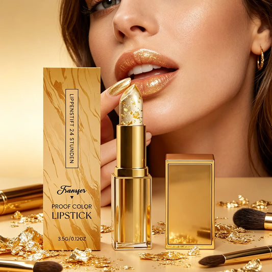 Gold Foil Color Changing Lipstick – Glossy Long Wear Lip Color Color Changing Lipstick Oasis Select