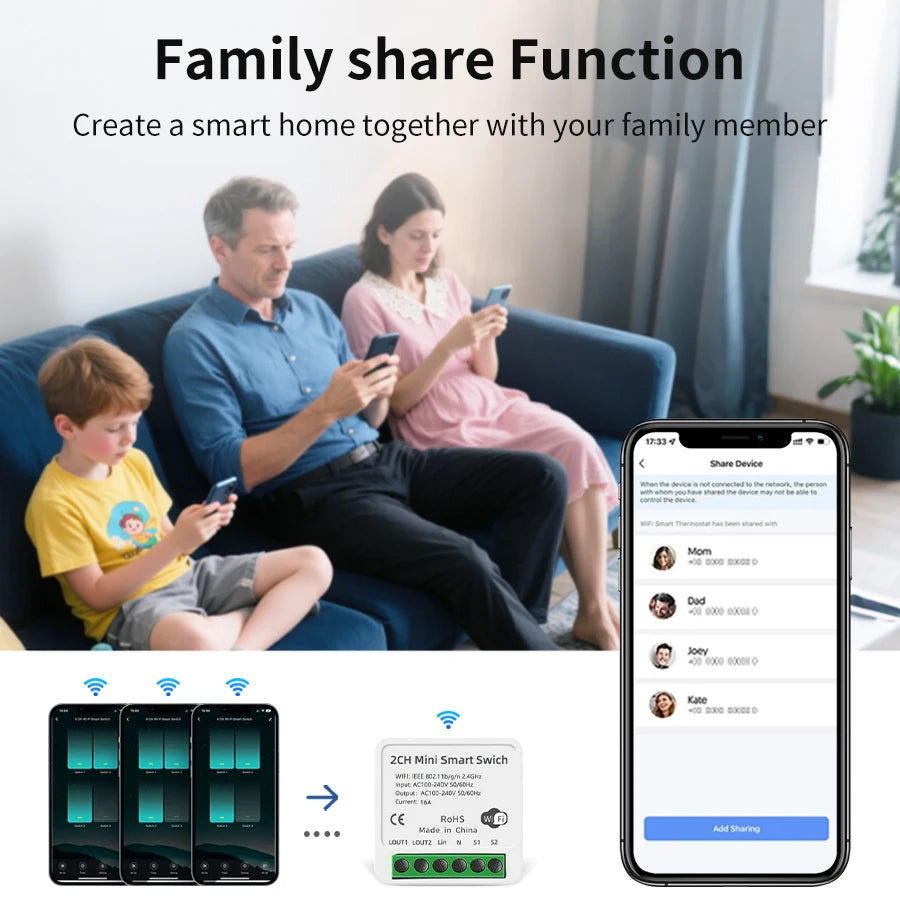 1/2CH 16A Tuya WiFi Smart Switch Intelligent Interruptor Smart Life App Control Breaker Relay Works with Alexa Google Assistant Peaceful Pleasures Health and Wellness