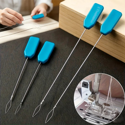 Needle Threader Blue Plastic Handle 2/4/6Pcs | Sewing Aid Needle Threader Peaceful Pleasures Health and Wellness