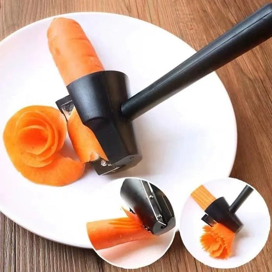 Vegetable Fruit Cutter Household Spiral Funnel Flower Shredder Peeler Artifact Portable Fast Carrot Cutter Slicer Spiral Cutter Peaceful Pleasures Health and Wellness