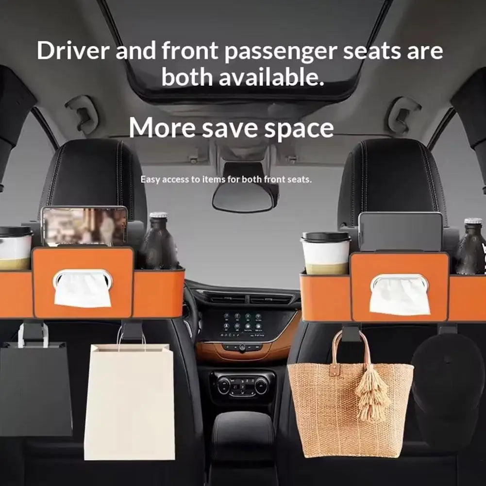 Car Seatback Storage Box Multi-Function Tissue Holder Car Cup Holder Seatback Storage Compartment Interior Decorative Hook Peaceful Pleasures Health and Wellness