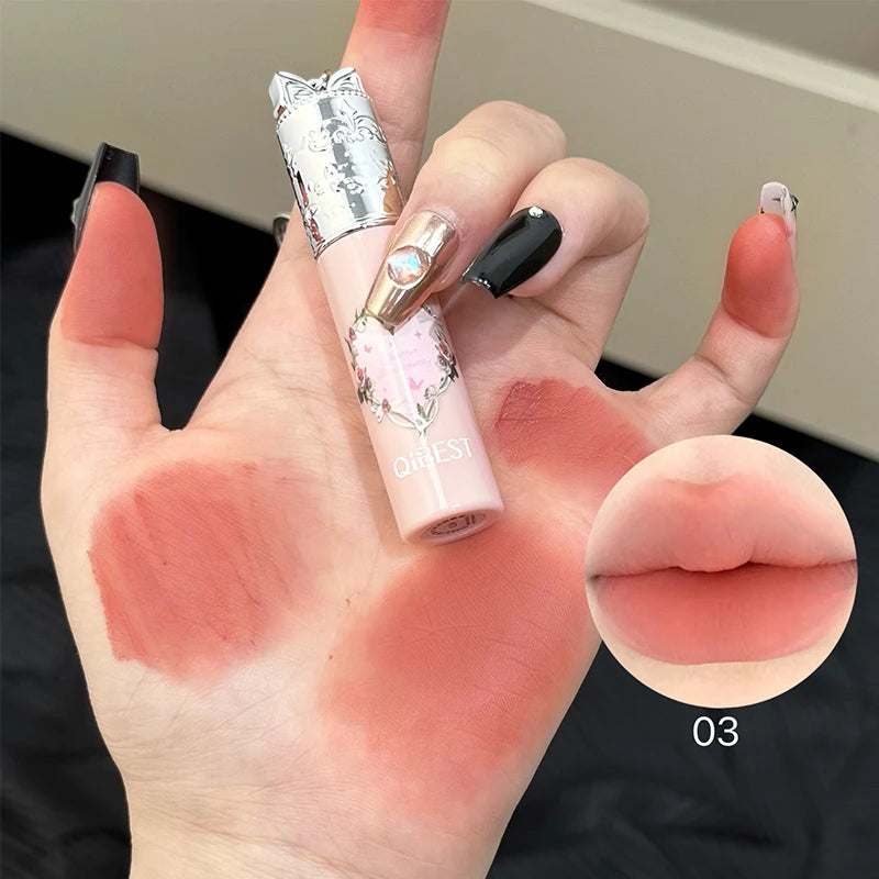 QIBEST 4 Colors Matte Nude Liquid Lipstick Long-lasting Makeup Sexy Red Lipgloss Tint Waterproof Lip Mud Stain Beauty Cosmetics Peaceful Pleasures Health and Wellness 03