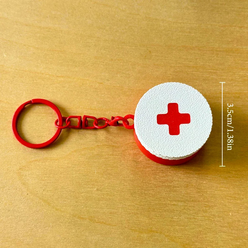 Mini Sliding Pill Box with Keychain | Portable Capsule Holder