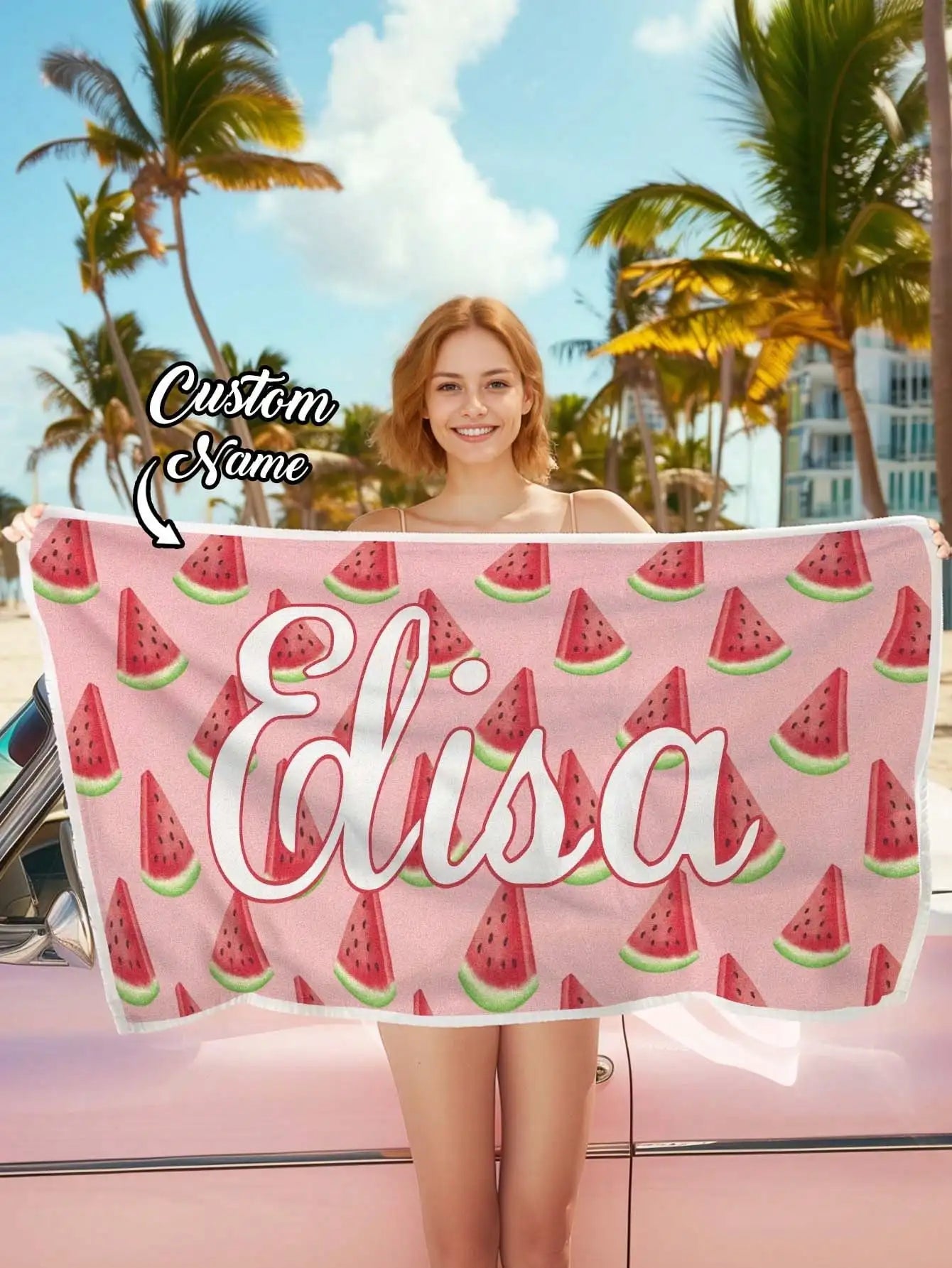 Custom Name Beach Towel | Soft Quick-Dry Personalized Gift Personalized Beach Towel Peaceful Pleasures Health and Wellness Style 1 70x140cm