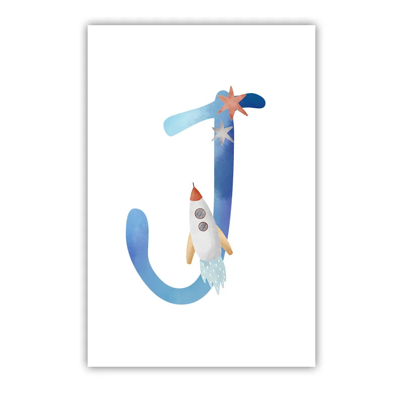 Custom Name Kids Canvas Wall Art – Anime Space Nursery Print