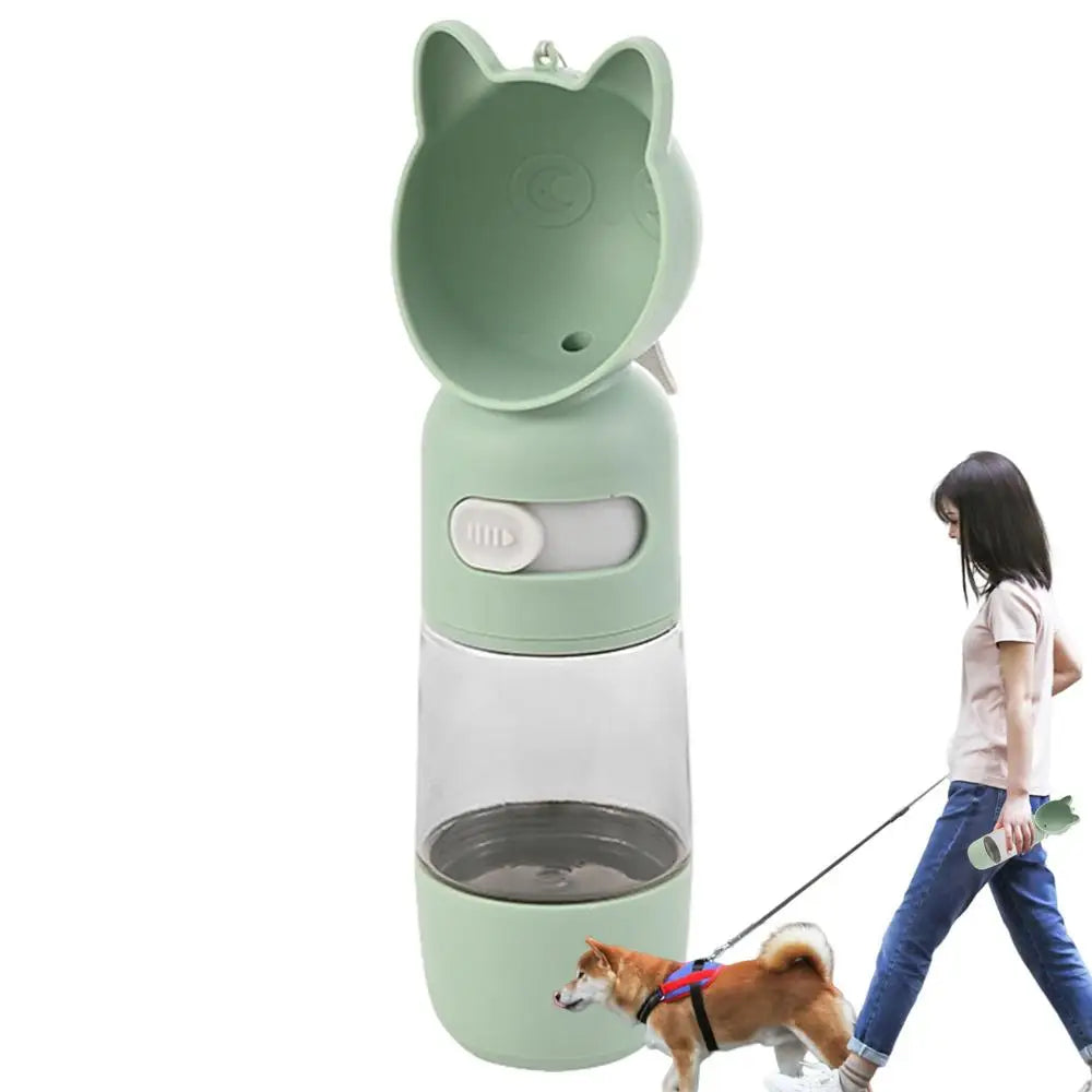 Leak-Proof Dog Travel Water Bottle with Food Container