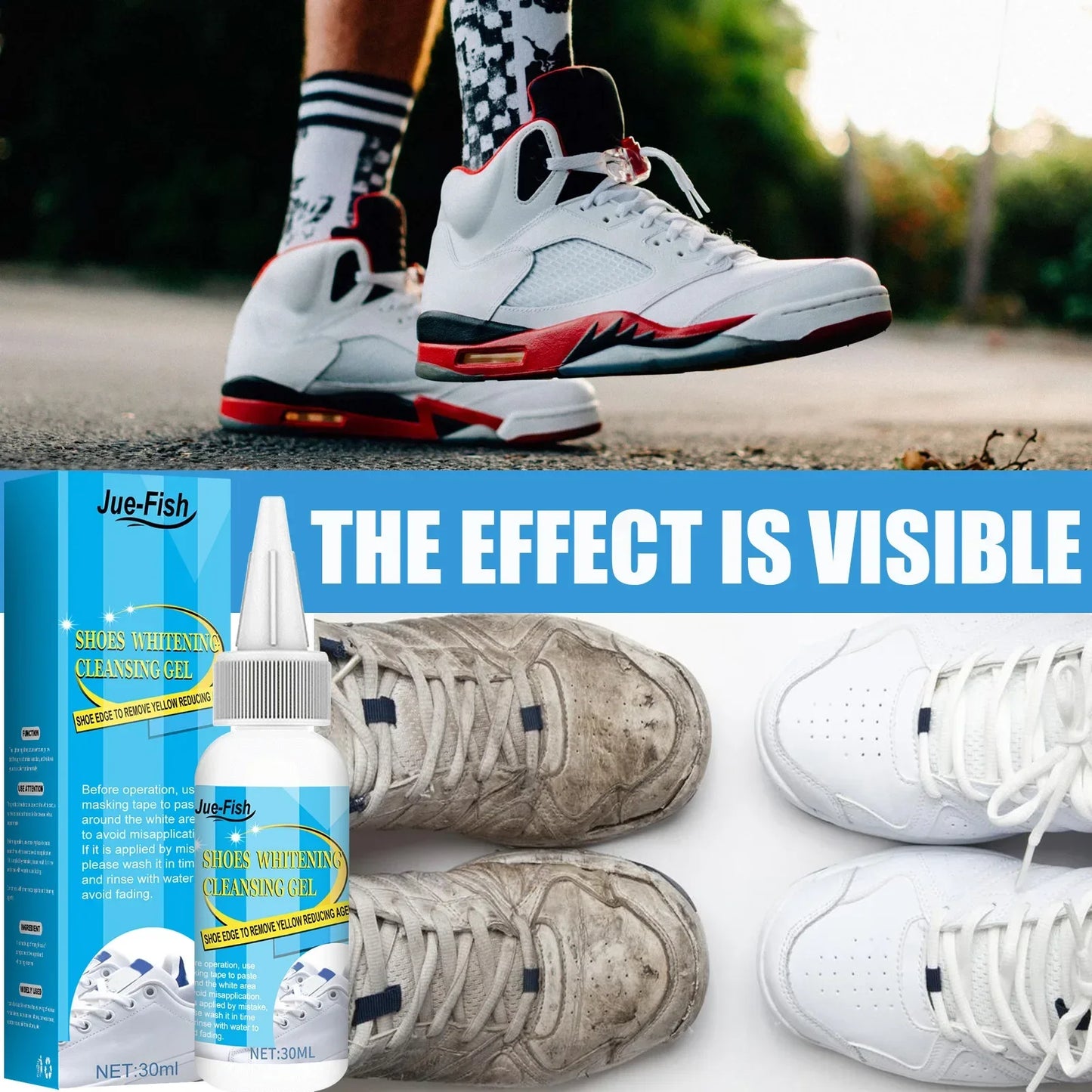 Jue Fish White Sneaker Cleaning Gel – Stain & Yellow Remover