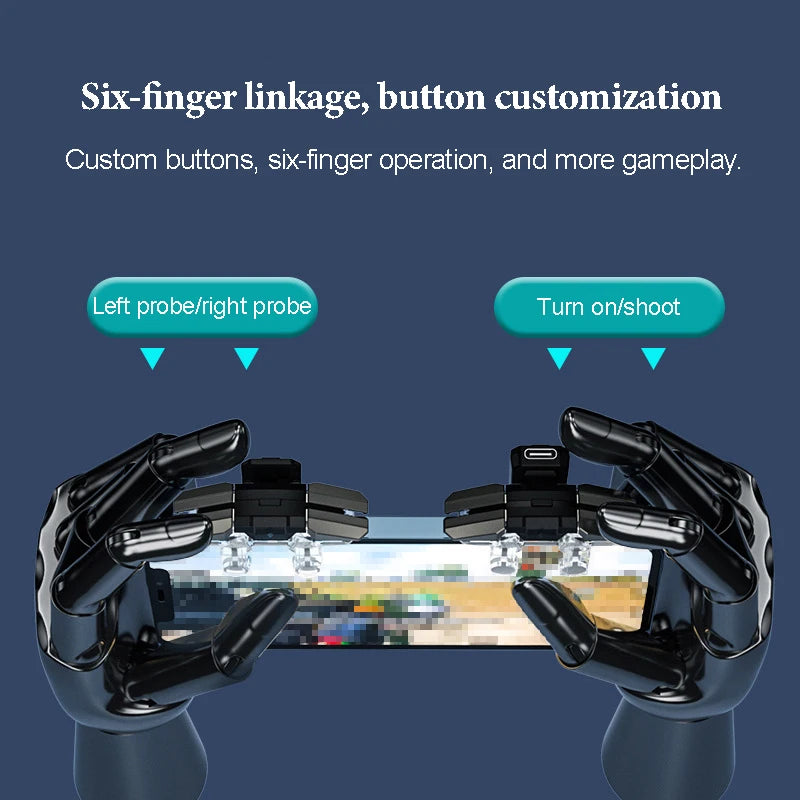 JS65 Six-fingered Chicken-eating Artifact for mobile phone Auxiliary Gun Shooting and Peace Pulse Repetition Game handle Peaceful Pleasures Health and Wellness