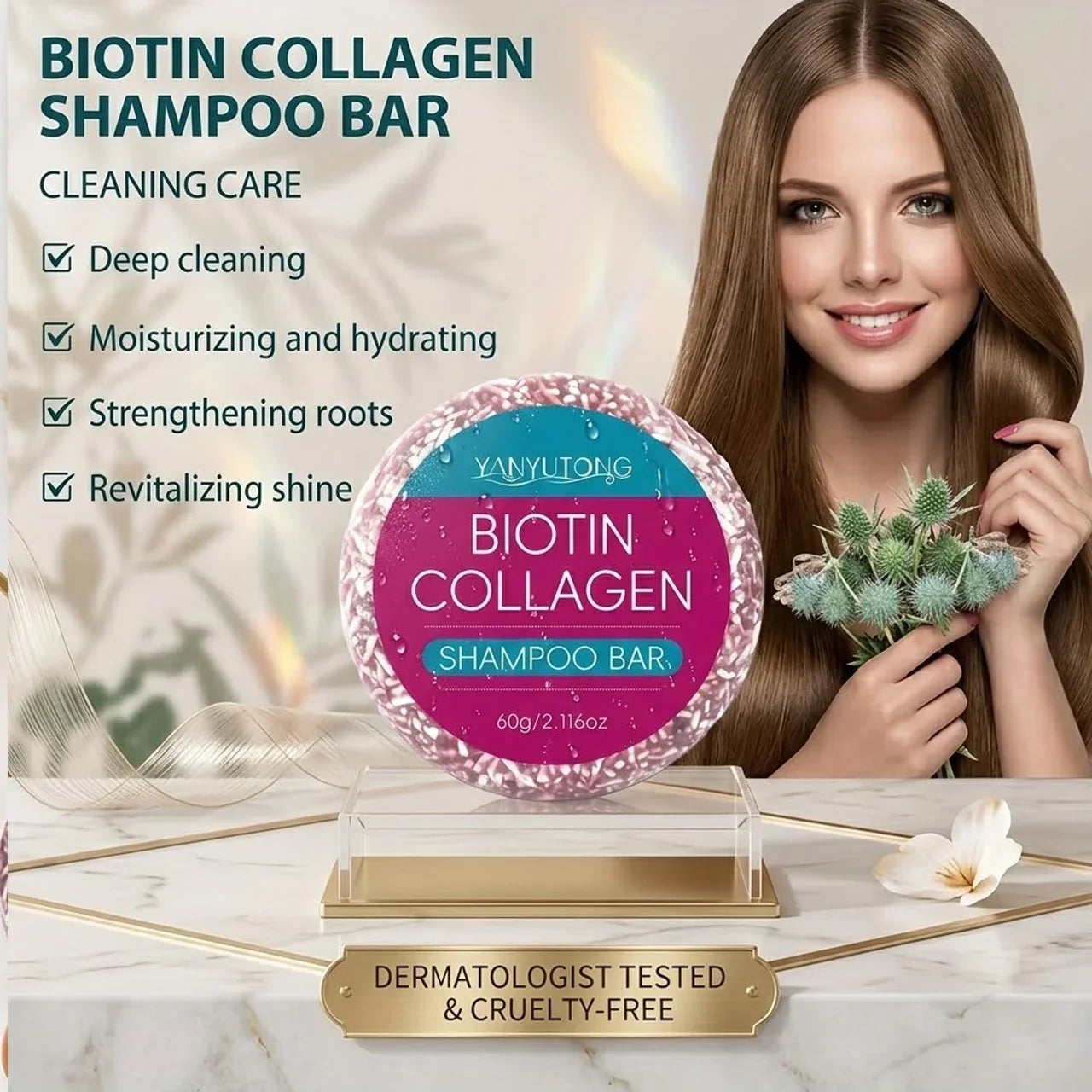 Biotin & Collagen Shampoo Bar – Hydrating, All Hair Types