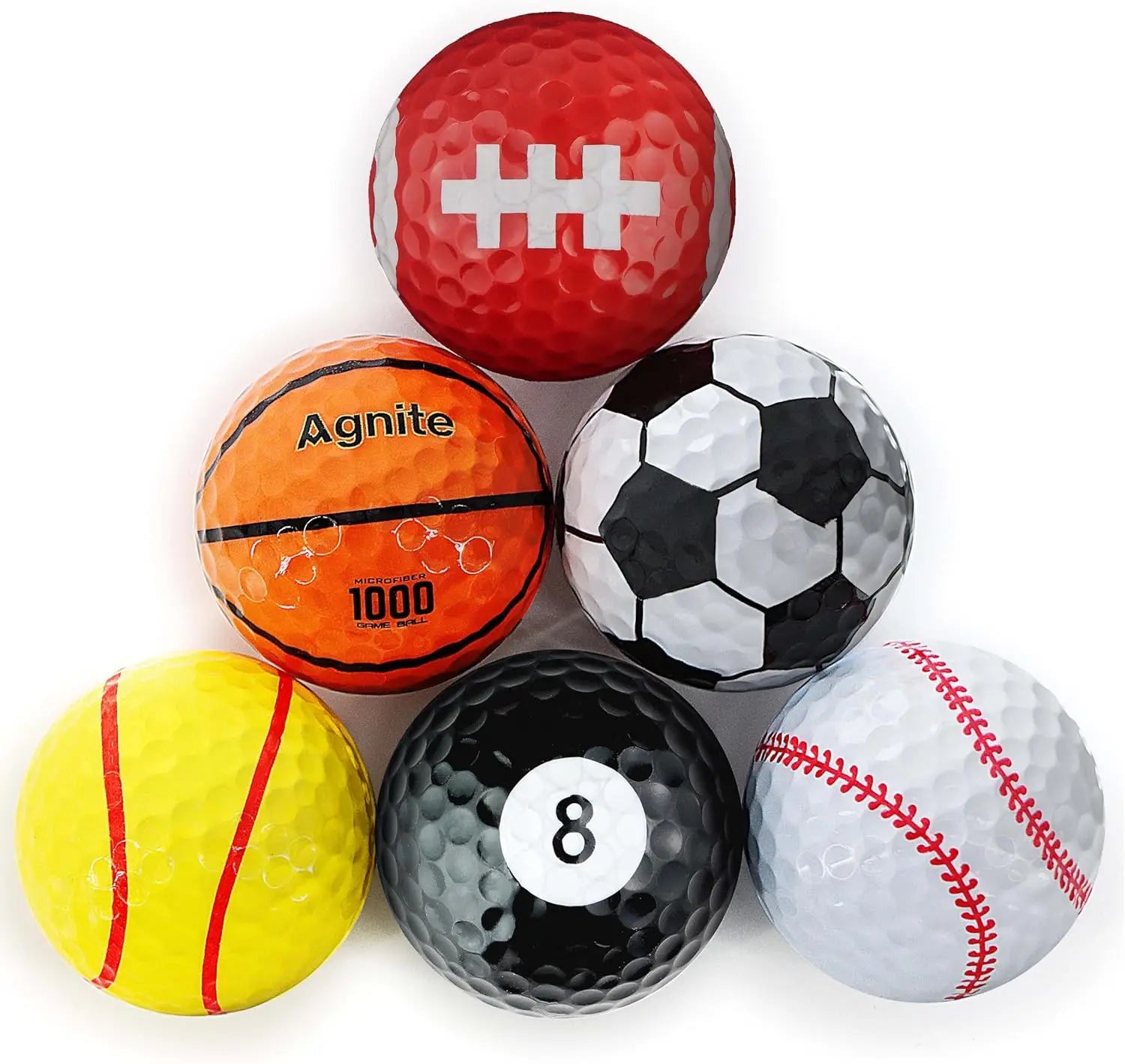 Funny Golf Balls, 6 Pack Colored Balls for Golfers, Fun Golf Balls - Novelty Gifts for Men, Golfing Accessories for Teenager Dad Peaceful Pleasures Health and Wellness