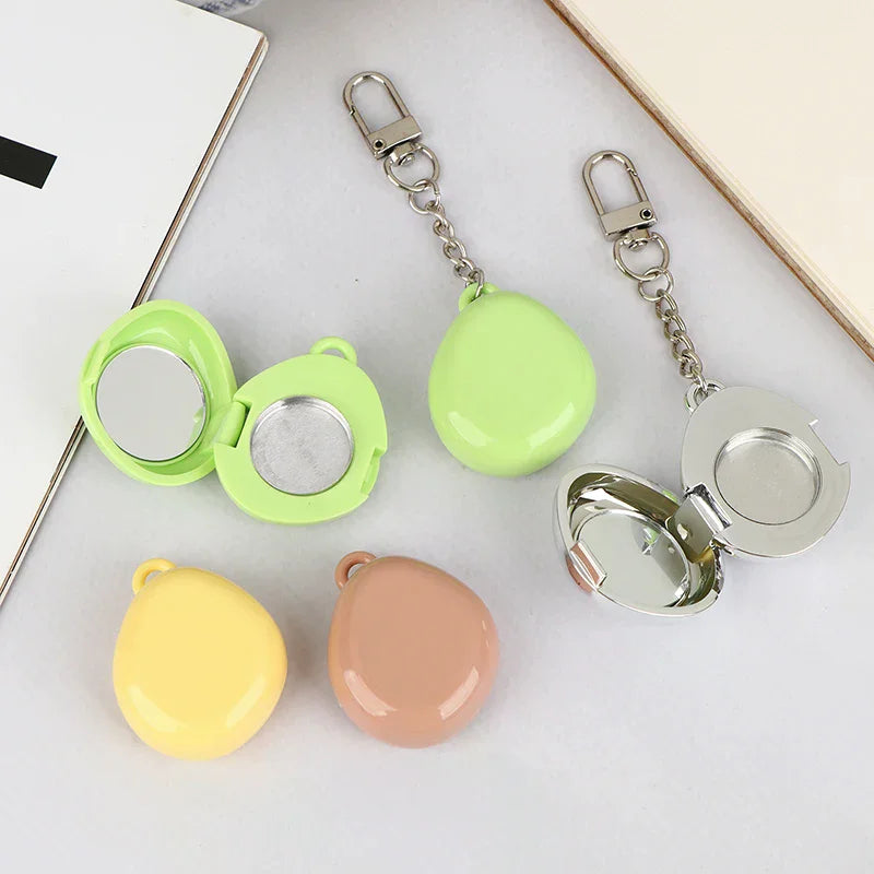 Colorful Keychain Empty Makeup Compact Diy Refill Case With Aluminum Tray Portable Cosmetic Storage Small Blush Container Peaceful Pleasures Health and Wellness