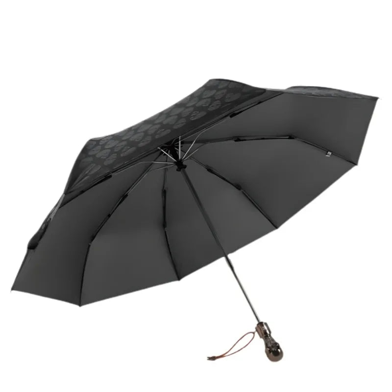 Skull Print Auto Folding Umbrella – UV & Rain Protection