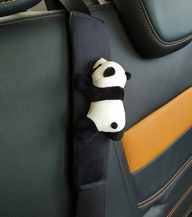 Automobile Safety Belt Decoration Cartoon Panda Safety Belt Shoulder Pad Plush Automobile Accessories Car Decorations Peaceful Pleasures Health and Wellness