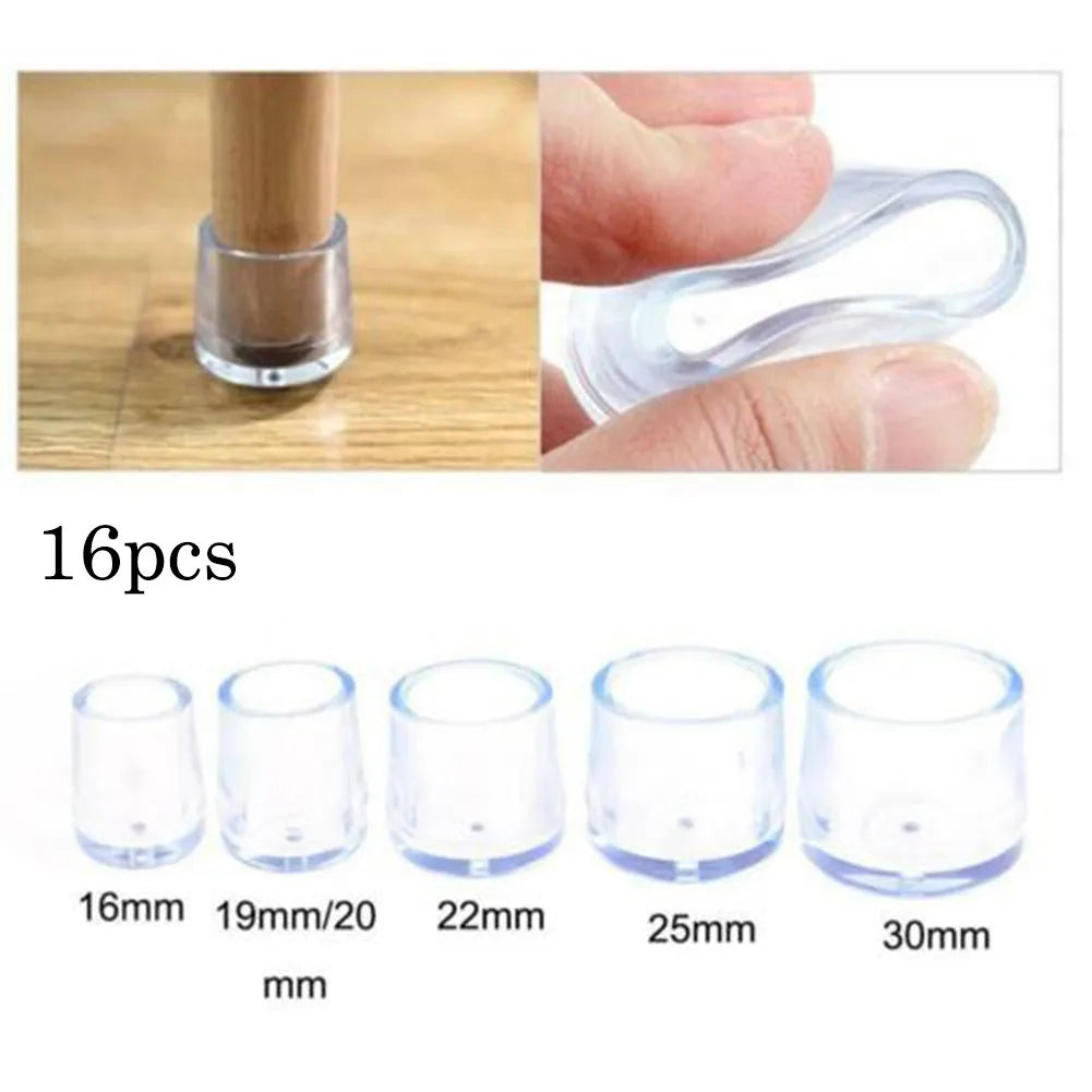 Furniture Leg Foot Protector Transparent White PVC Wear-resistant Cap