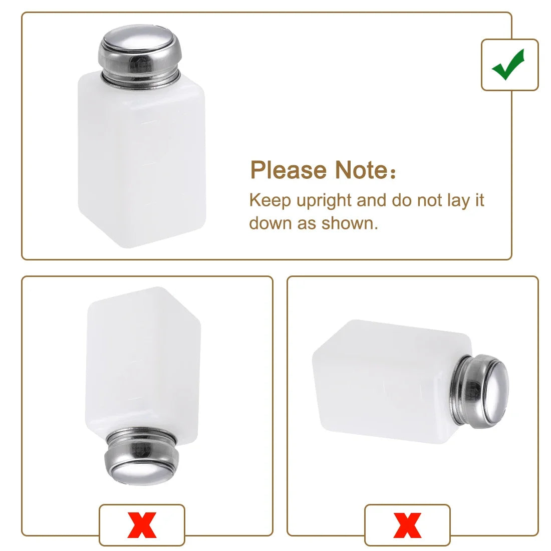 200ml Press Pump Refillable Dispenser Bottle | Nail Remover