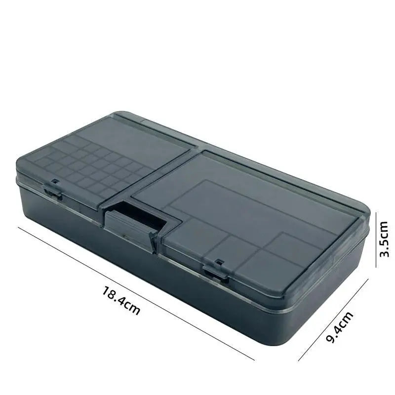 Double Layer Electronic Parts Storage Box | Multi-Grid Organizer
