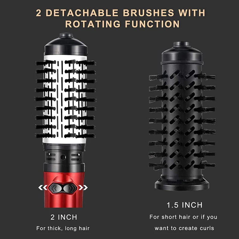 2 in 1 Rotating Electric Hair Straightener Brush Hair Curler Hair Dryer Brush Hot Air Comb Negative Ion Hair Styler Comb Peaceful Pleasures Health and Wellness
