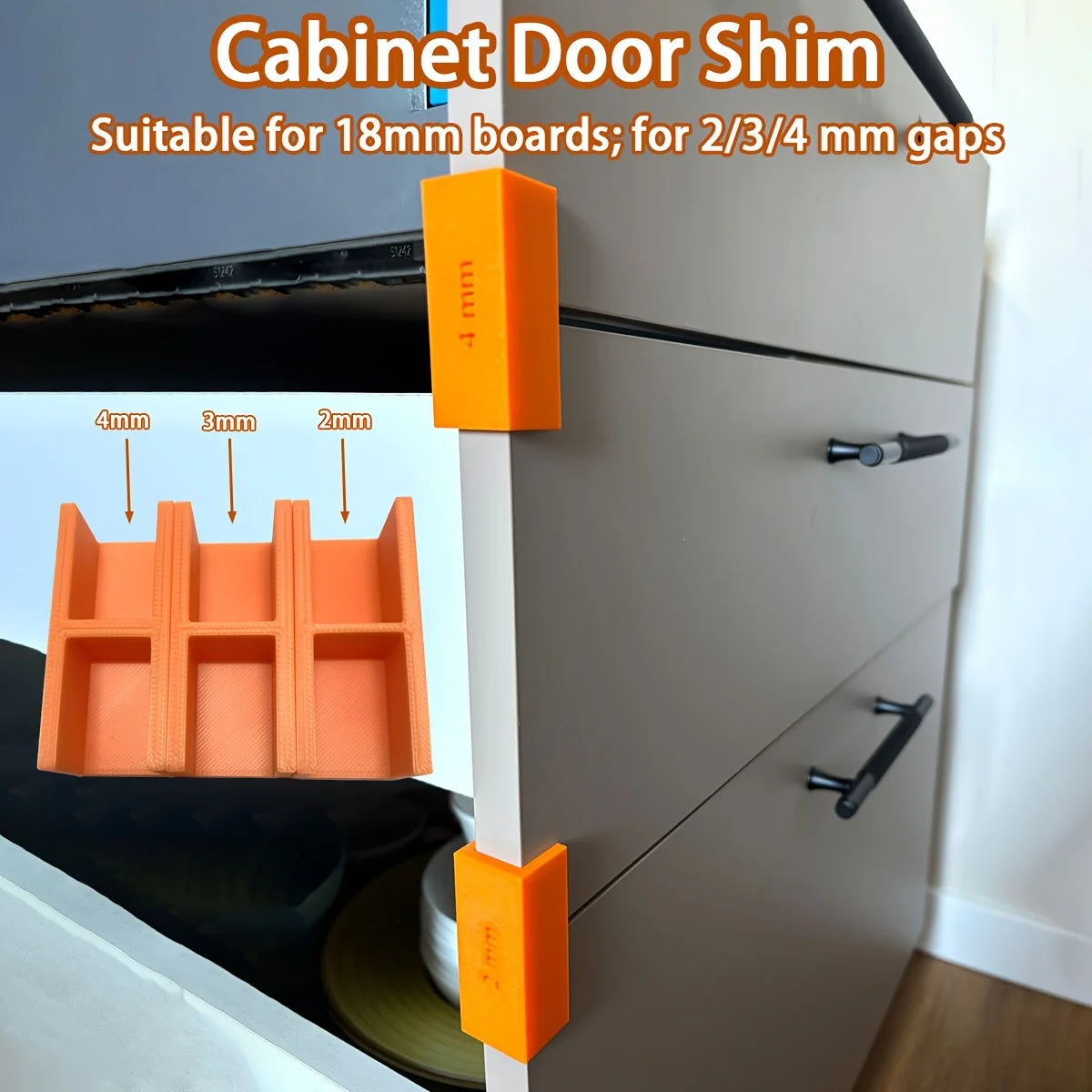 Cabinet Door Shim Spacer 2 3 Adjustable Wood Panel Gap Alignment