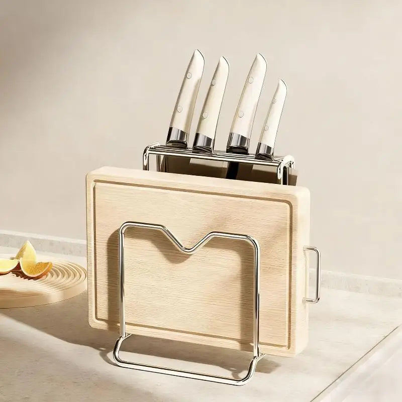 Stainless Steel Knife Rack & Kitchen Countertop Organizer Knife Storage Rack Peaceful Pleasures Health and Wellness