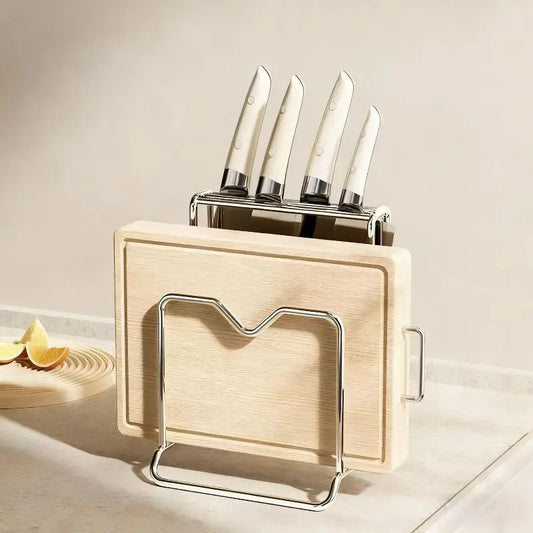Stainless Steel Knife Rack & Kitchen Countertop Organizer Knife Storage Rack Peaceful Pleasures Health and Wellness
