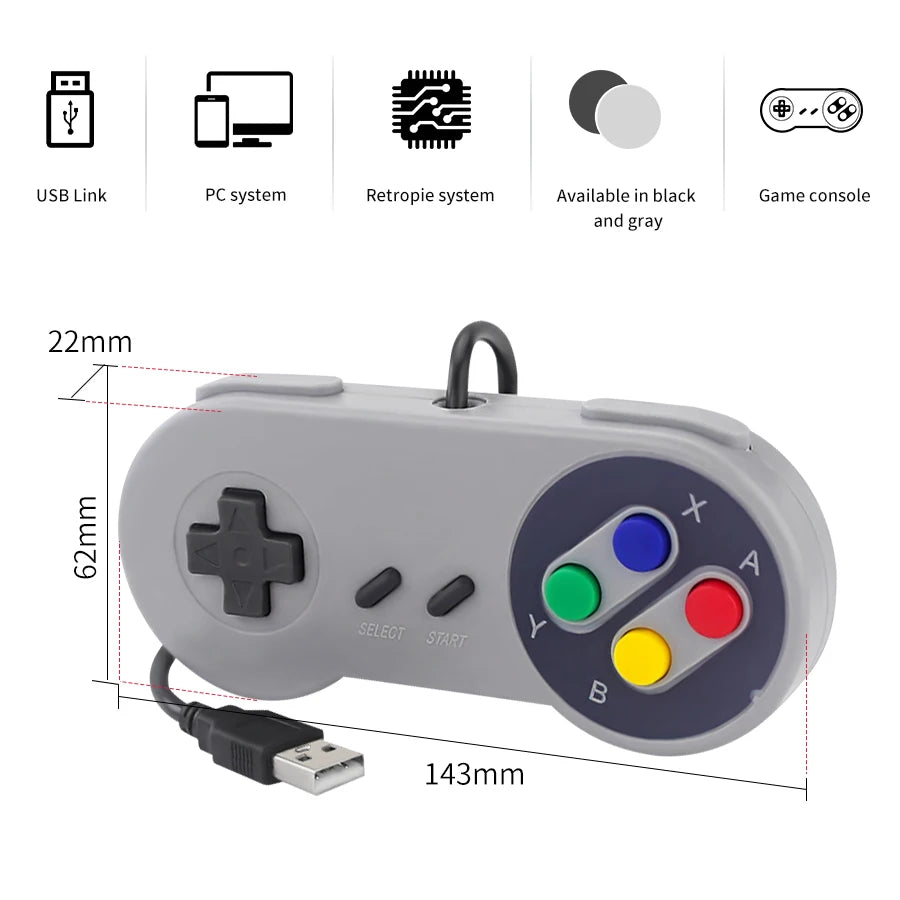 USB Gamepad Gaming Joystick Retro Gamepads for PC NESPi RetroPie Game Control for Raspberry Pi 5 4 3 2 B Zero Game Controller Peaceful Pleasures Health and Wellness