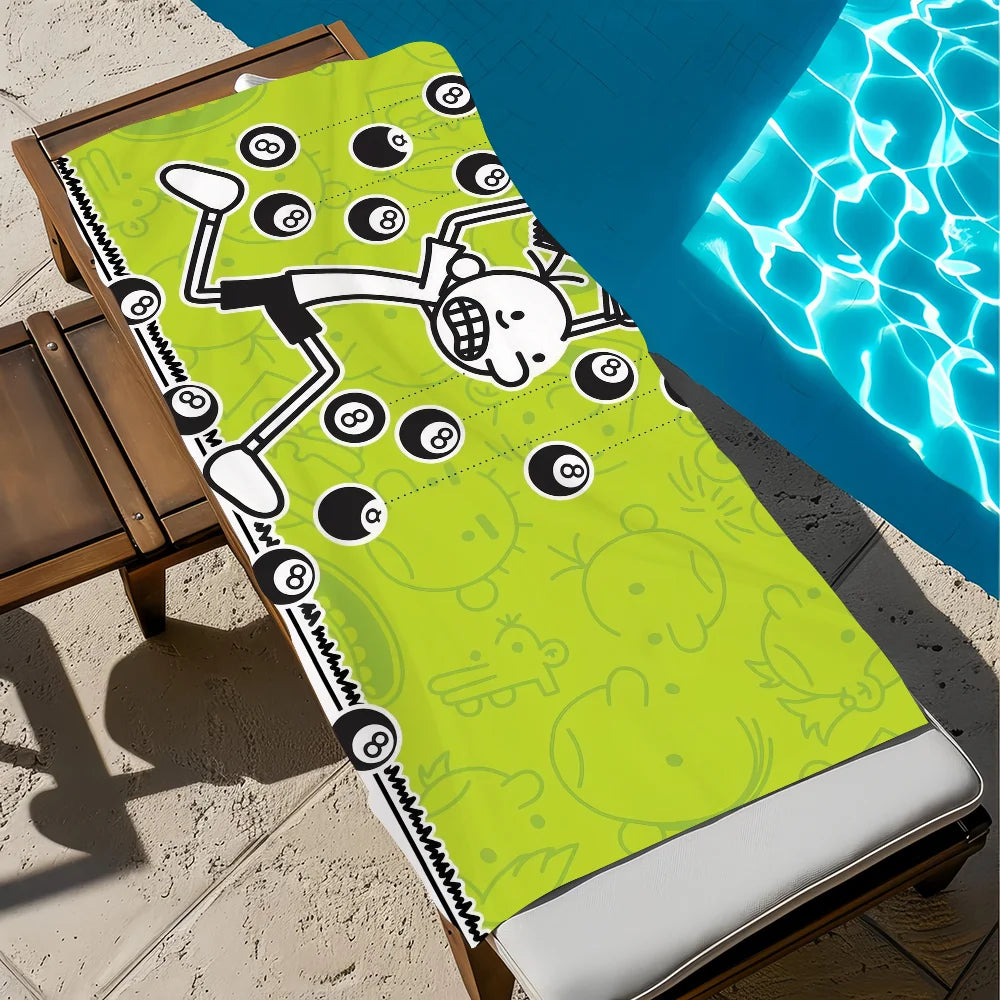 Anime Wimpy Kid Quick-Dry Beach Towel | Soft Pool & Travel Towel