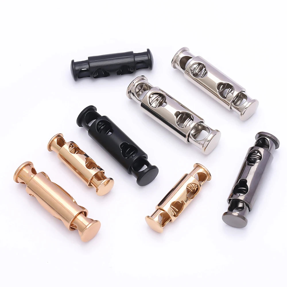 Metal Double Hole Head Spring Buckle Cord Lock Elastic Adjustment