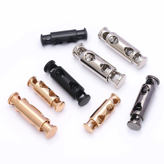 Metal Double Hole Head Spring Buckle Cord Lock Elastic Adjustment Peaceful Pleasures Health and Wellness