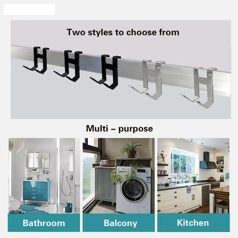 Space Aluminum H-Shape Door Hook – Bathroom & Kitchen Storage