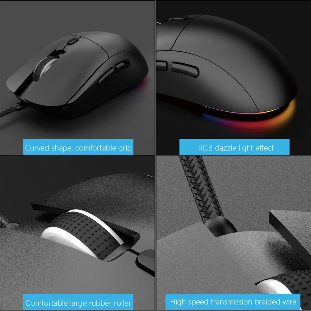 Wired Mouse USB Wired Computer Mouse DPI Adjustable 6-Button Ergonomic Mice Home Office Mouse for Laptop PC Desktop Notebook Peaceful Pleasures Health and Wellness
