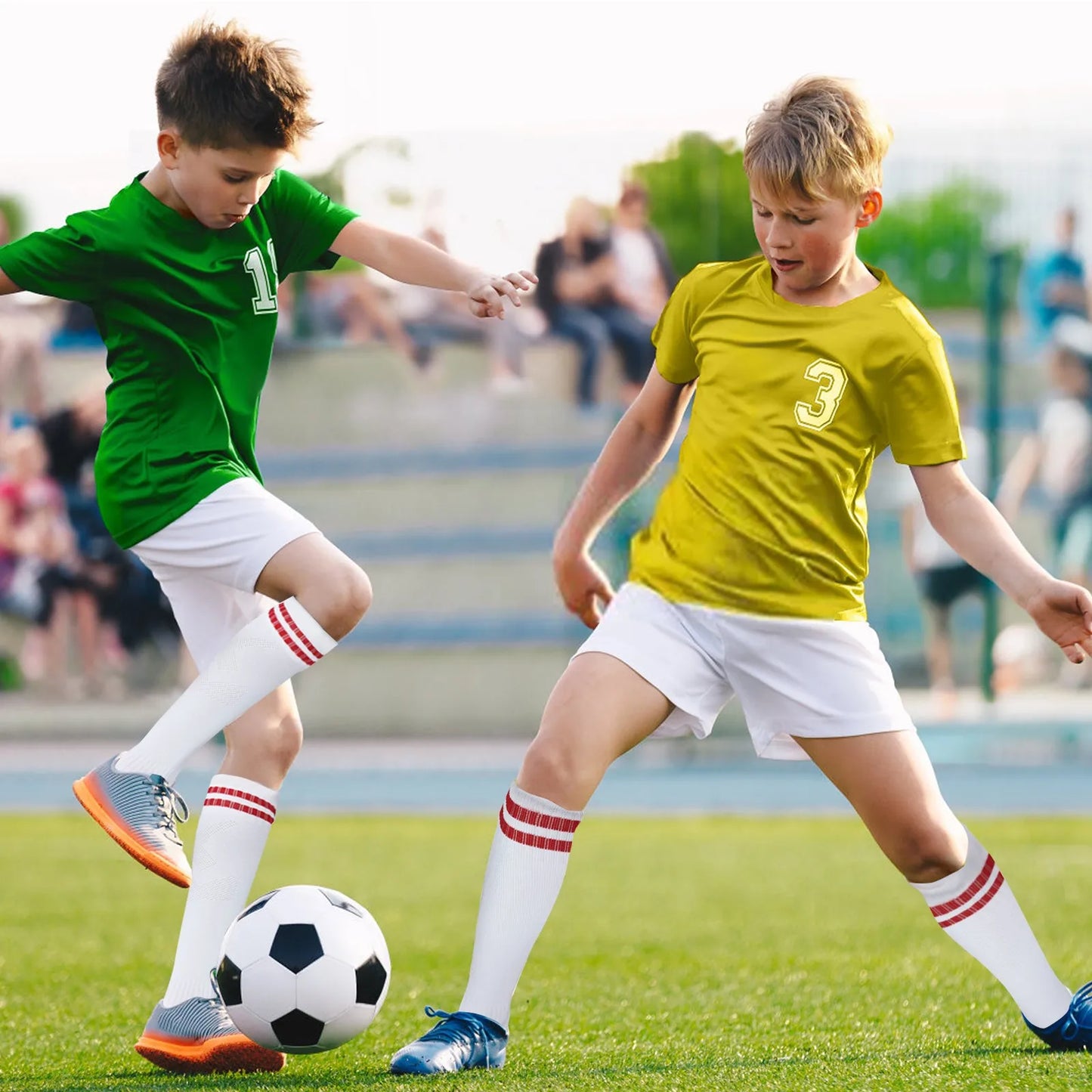 Kids Football Socks & Shin Guards Set – Anti-Slip Knee-High