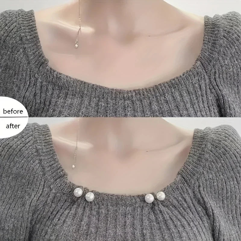 8PCS pearl non-slip safety pins Dress brooch decoration dress waist fastening pins collar adjustment scarf safety fashion Peaceful Pleasures Health and Wellness