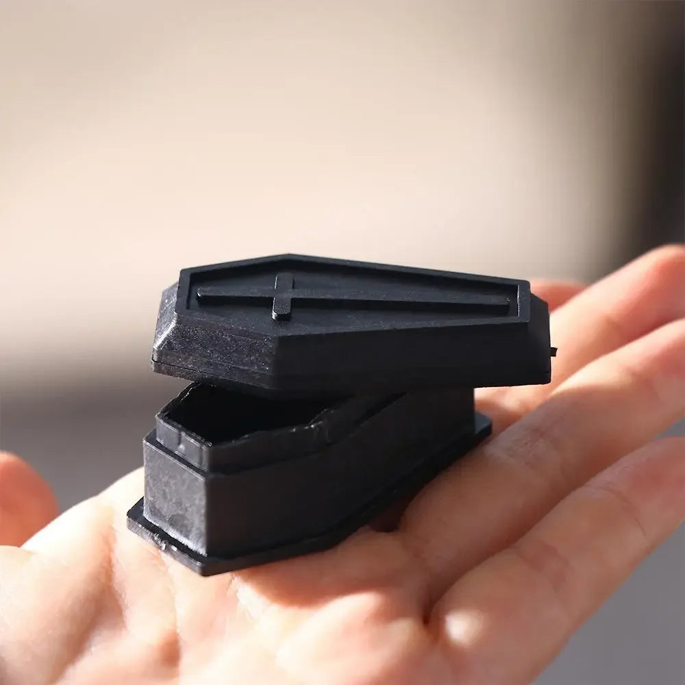 Mini Coffin Box Halloween Black Coffin Decoration Landscape Model Mock Storage Box Toy Decoration Peaceful Pleasures Health and Wellness
