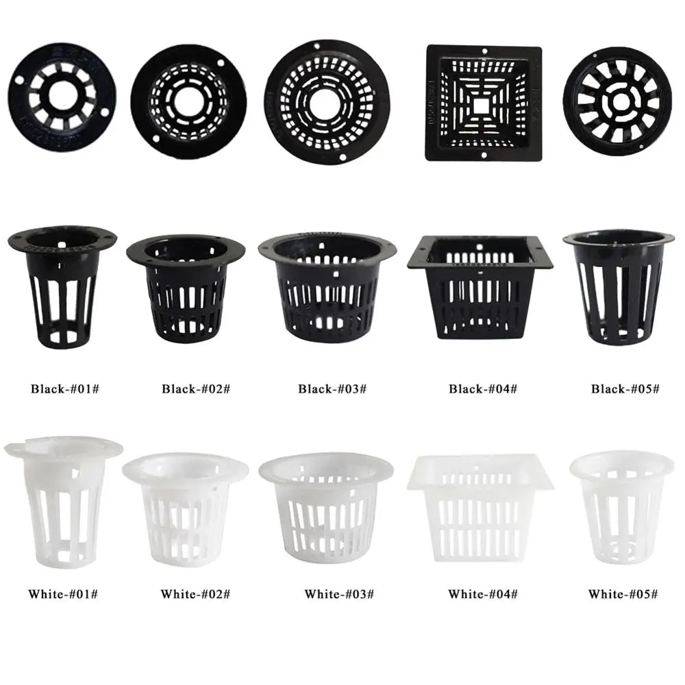 10-Pack Hydroponic Mesh Net Cups – Clone & Nursery Basket Pots