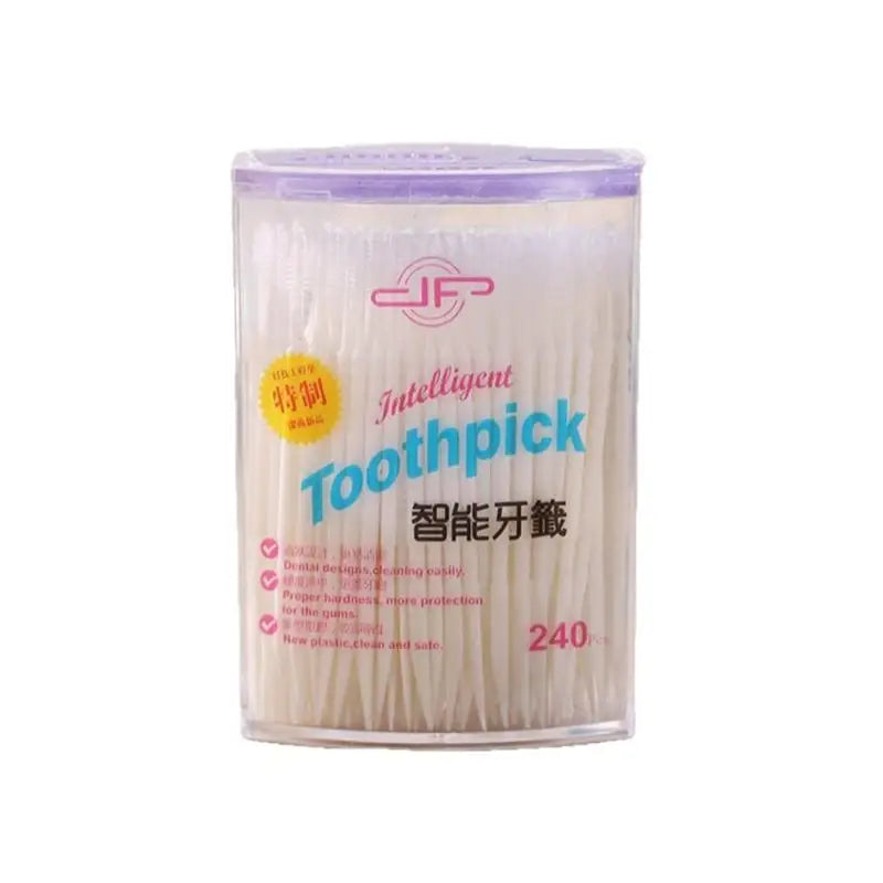 240Pcs/Box Portable Fish Bone Shape Disposable Plastic Toothpicks Teeth Cleaning Interdental Brush Oral Gum Teeth Cleaning Care Peaceful Pleasures Health and Wellness