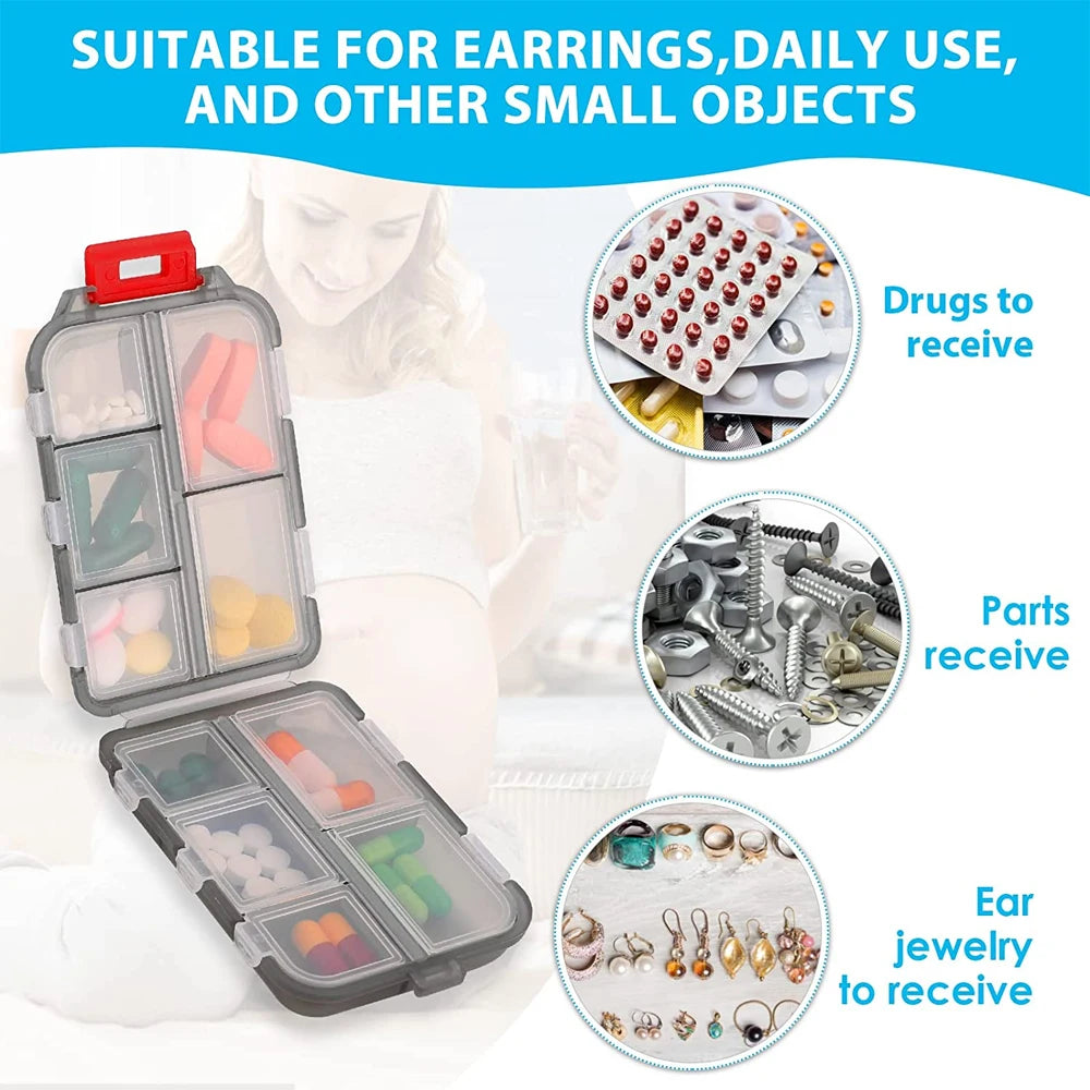 1Pcs Pill Case Portable Small Weekly Travel Pill Organizer Portable Pocket Pill Box Dispenser for Purse Vitamin Fish Oil Pillbox Peaceful Pleasures Health and Wellness